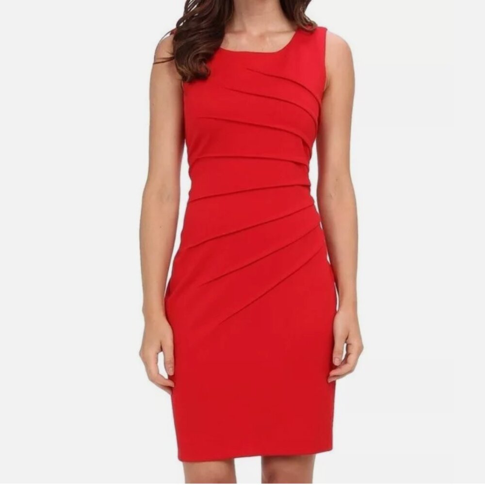 NWT Calvin Klein Pleated Red Dress